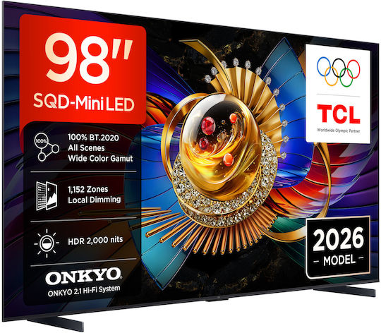 TCL Smart Fernseher 98" 4K Ultra HD SQD-Mini LED Q7D Pro HDR (2026) 98Q7D Pro