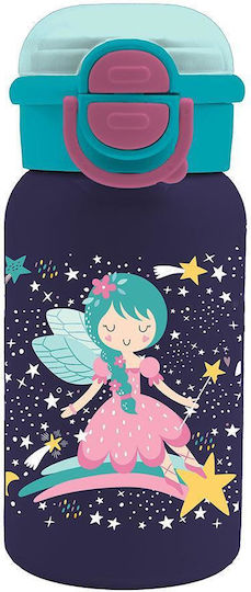 Stainless Steel Thermos Water Bottle 450ml Straw & Stickers 18.5x7.5cm Must Team Fairy