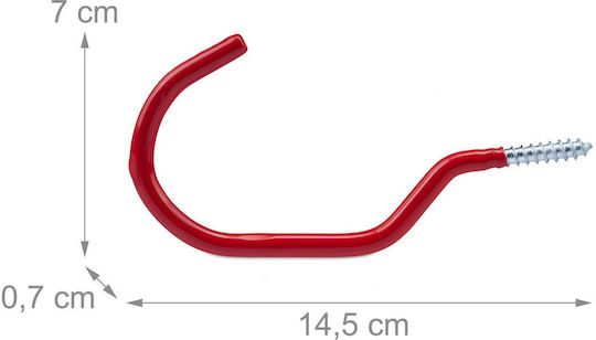 Set 12 Suporturi pentru Bicicletă Relaxdays Roșu Argintiu 7x14.5x0.7 Cm