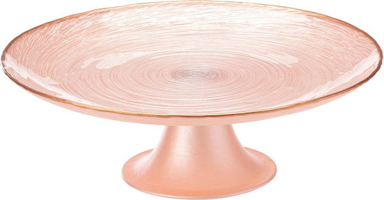Home&Styling Collection Suport Pentru Prăjituri Din Sticlă Cu Suport Roz 21x21cm