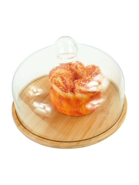 Relaxdays Suport Pentru Prăjituri Din Sticlă Cu Capac Transparent 28x16cm