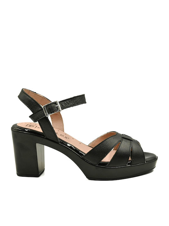 Damen Sandalen Aus Leder Anatomisch Schwarz