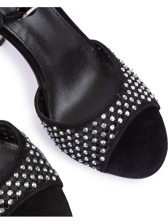 Suede Black Sandals