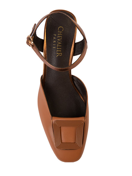 Leather Tabac Brown Heels