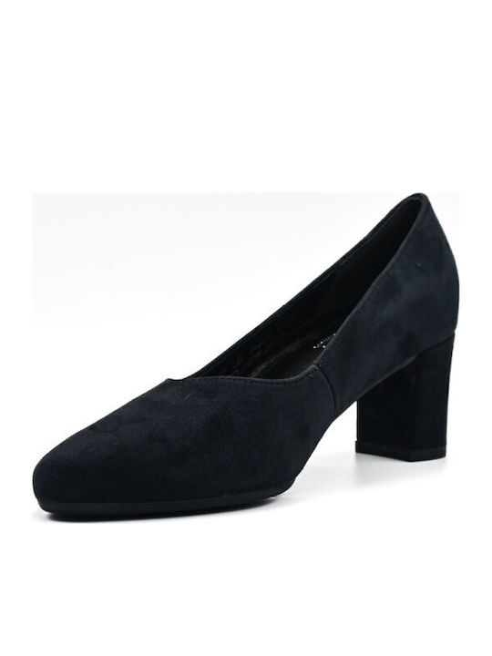 Suede Heels With Medium Black Heel