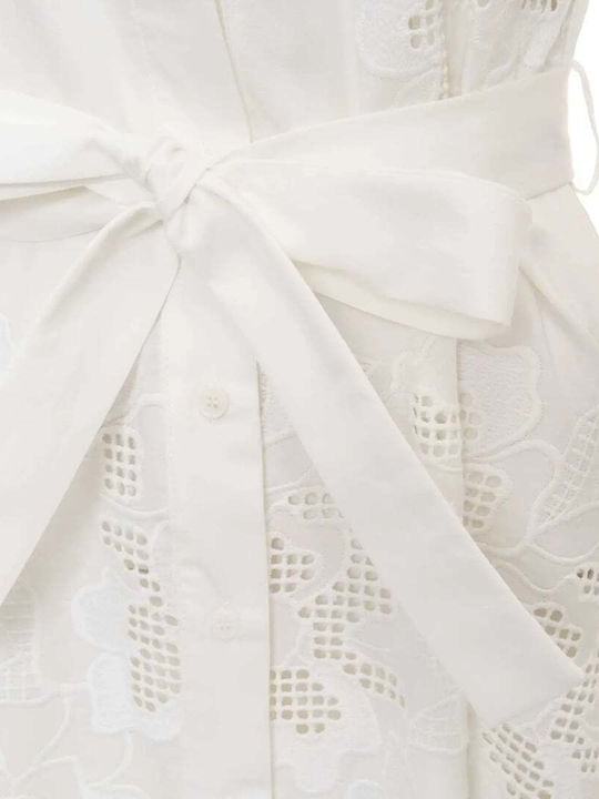 Midi Hemdkleid Weiß