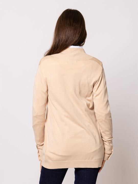 Damen Gestrickte Strickjacke Beiges