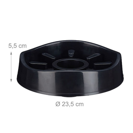 Relaxdays Bol de Mâncare pentru Câine 900ml 23.5cm în Culoare Neagră
