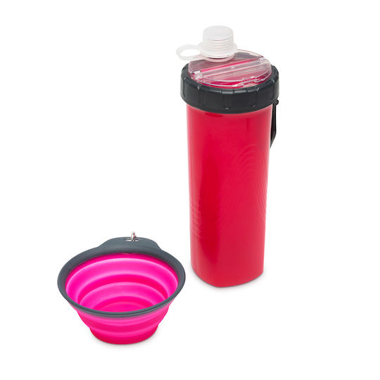 Plastik Futter-Schale für Hund 350ml in Rosa Farbe