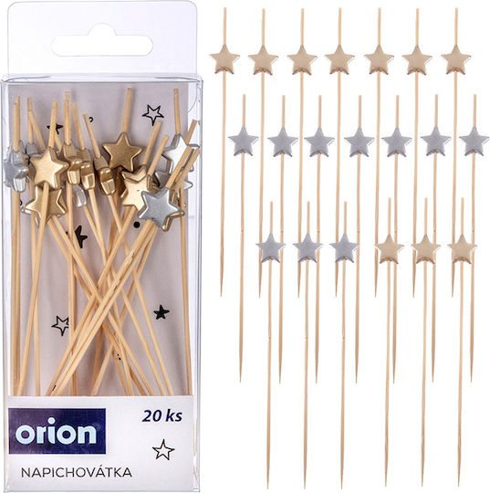 Orion Scobitori De Dinți Din Bambus Stea Pentru Gustări 12 Cm 20 Bucăți