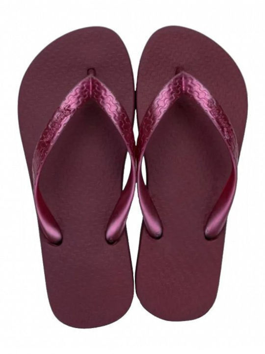 Classica Fem Flip Flops in Burgundy Colour