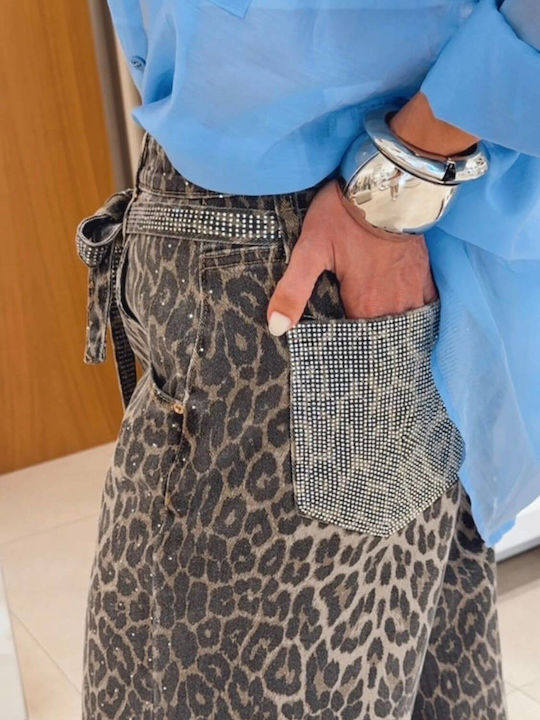 Γυναικεία Βερμούδα Τζιν Leopard