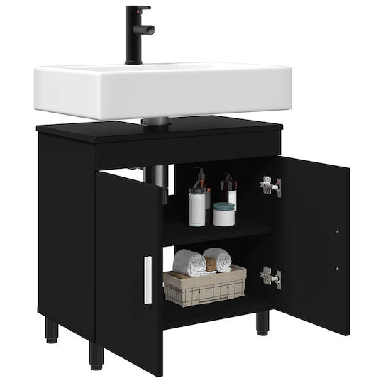 vidaXL Bathroom Vanity Unit without Sink M60xB35xH60cm Black