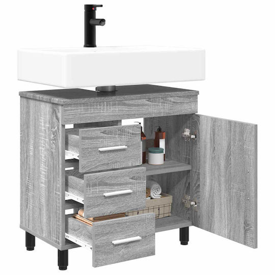 vidaXL Pătrat Fără Unitate De Mobilier Pentru Baie L60xA35xÎ60cm Gri Sonoma