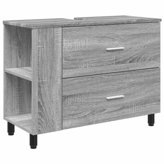 vidaXL Pătrat Fără Unitate De Mobilier Pentru Baie L80xA35xÎ60cm Gri Sonoma