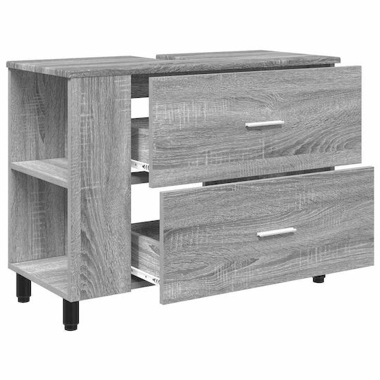 vidaXL Pătrat Fără Unitate De Mobilier Pentru Baie L80xA35xÎ60cm Gri Sonoma