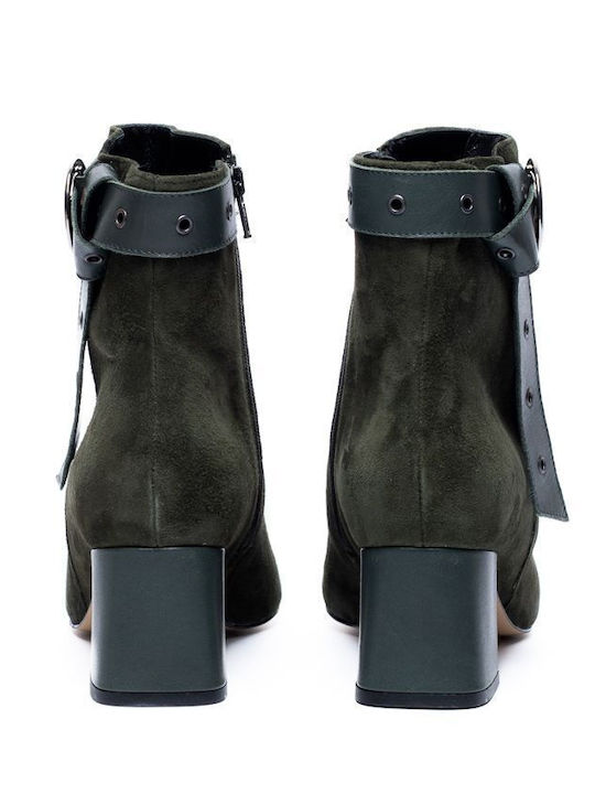 Suede Damen Stiefeletten Grüne LU K136 D.Grün