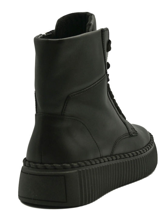 Leather Women's Ankle Boots Black