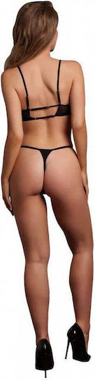 Διάφανο Σουτιέν Άνοιγμα Le Désir Amour Keyhole Mesh Bra Double Back Straps Adjustable Sliders One Size Black