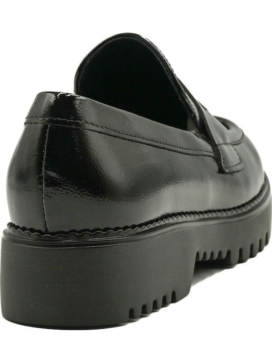Δερμάτινα Γυναικεία Loafers σε Μαύρο Χρώμα