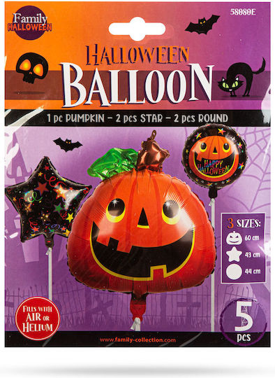Set 5 Baloane Stele Folie Portocalii Jumbo 60 cm