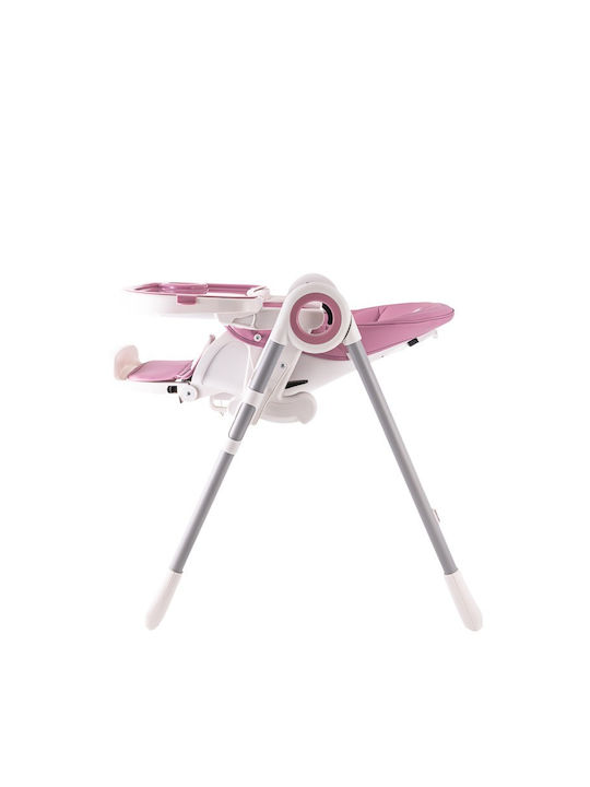 Buf Boof Сгъваемо Бебешко Столче за Хранене с Метална Рамка & Седалка от Еко Кожа Light Purple