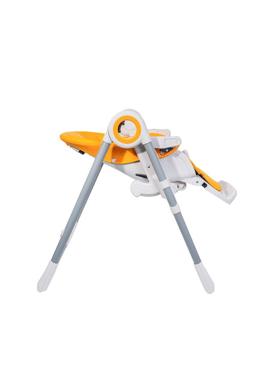 Buf Boof Pliabil Scaun de Masă pentru Copii cu Cadru Metalic & Scaun din Piele Ecologică Orange