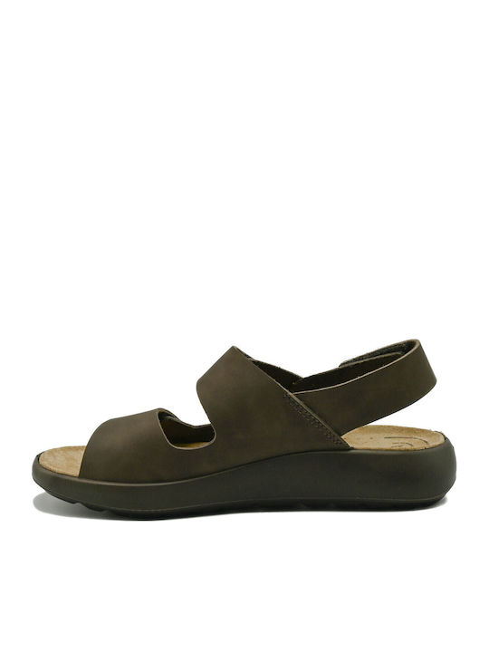 Leather Men's Sandals In Brown Color