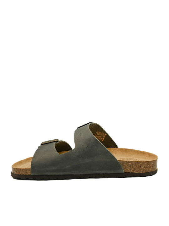 Leather Men's Sandals In Blue Colour