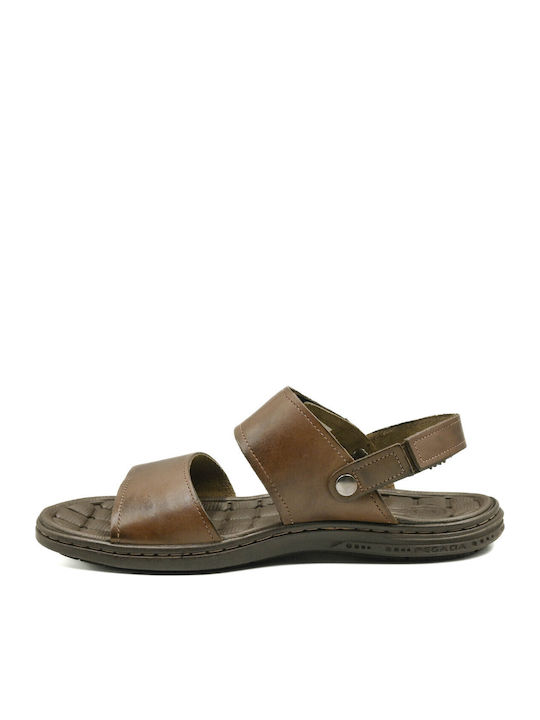 Leather Men's Sandals in Brown Colour