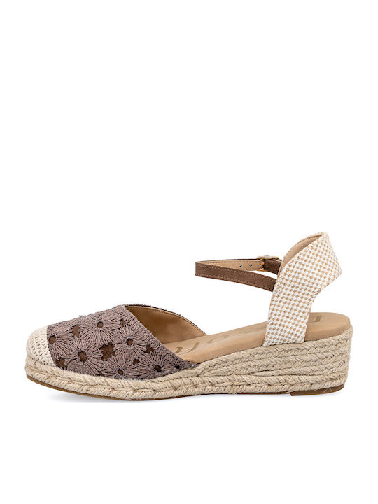 Anatomische Damenplattformen in Stil Espadrilles Braun