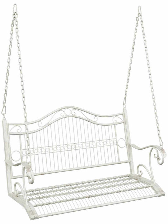 Swing Armchair with Stand and Pillow Metallic White Load Weight up to 14kg L115xD61xH63cm