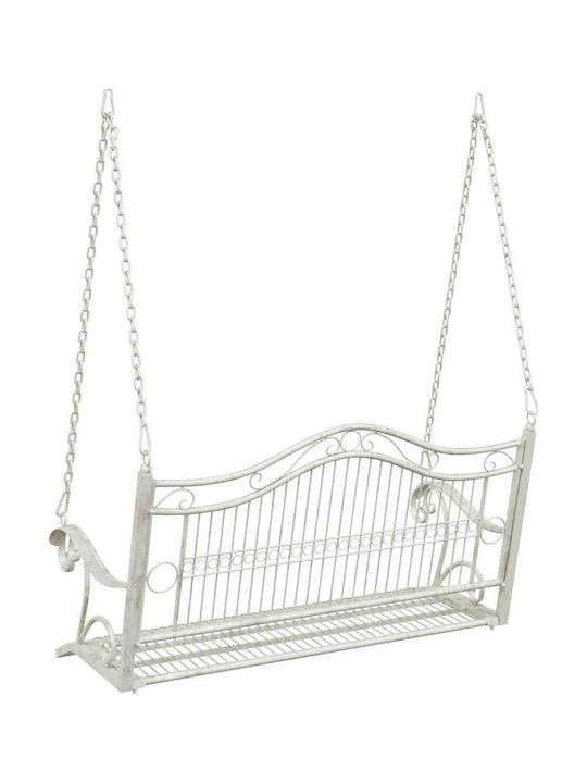 Swing Armchair with Stand and Pillow Metallic White Load Weight up to 14kg L115xD61xH63cm