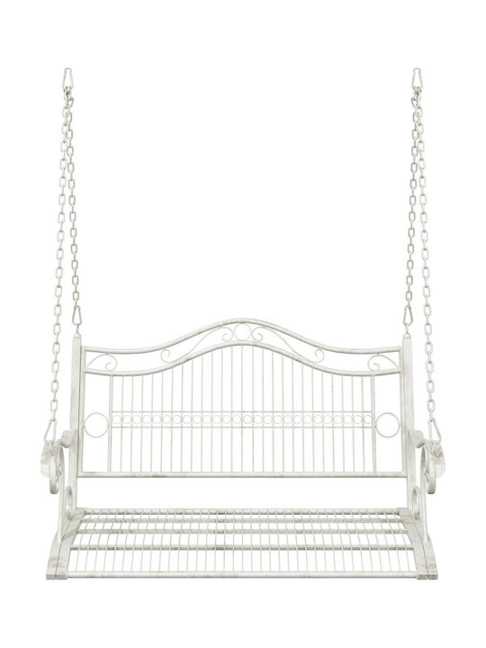 Swing Armchair with Stand and Pillow Metallic White Load Weight up to 14kg L115xD61xH63cm