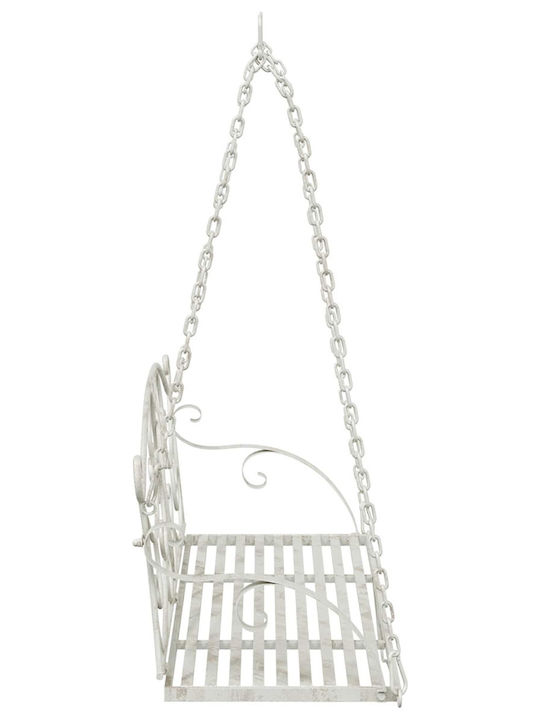 Swing Armchair with Stand and Pillow Metallic White Load Weight up to 200kg L110xD52.5xH47cm
