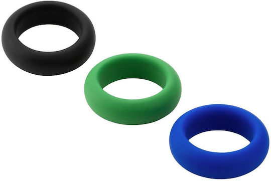 Je Joue Silicone Cock Ring Set Black / Green / Blue