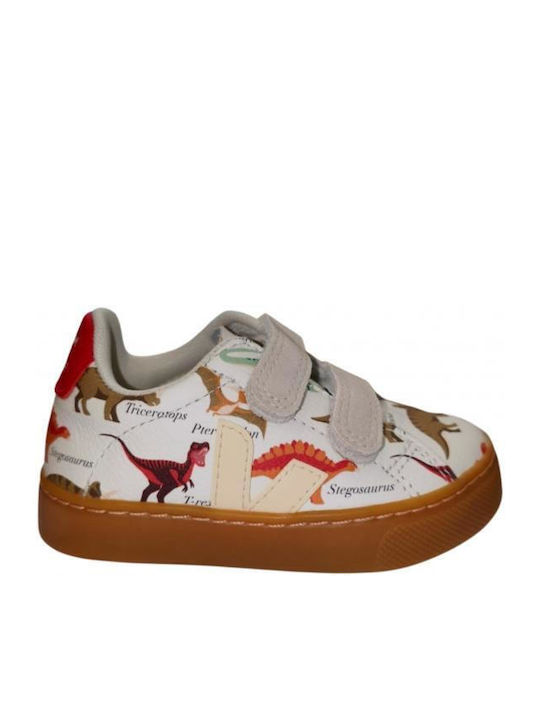 Kids Sneakers with Hoop & Loop Closure Beige