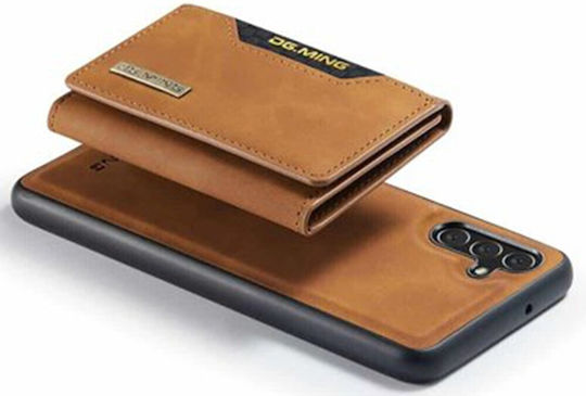DG.MING Wallet Δερματίνης / Tempered Glass Καφέ (Galaxy A35)