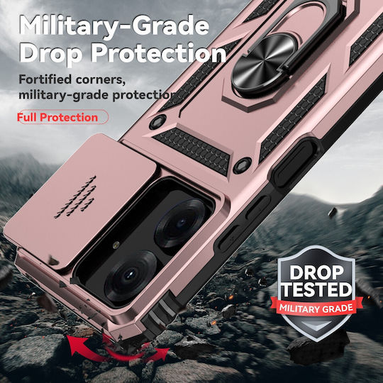 Forcell Xiaomi Poco Back Cover Plastic / Tempered Glass Rose Gold (Xiaomi Poco C65, Xiaomi Redmi 13C 4G)
