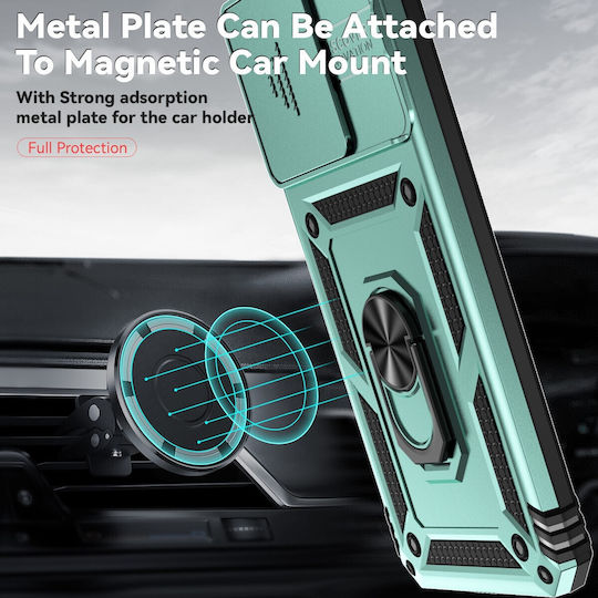 Forcell Xiaomi Poco Back Cover Plastic / Tempered Glass Green (Xiaomi Poco C65, Xiaomi Redmi 13C 4G/5G)