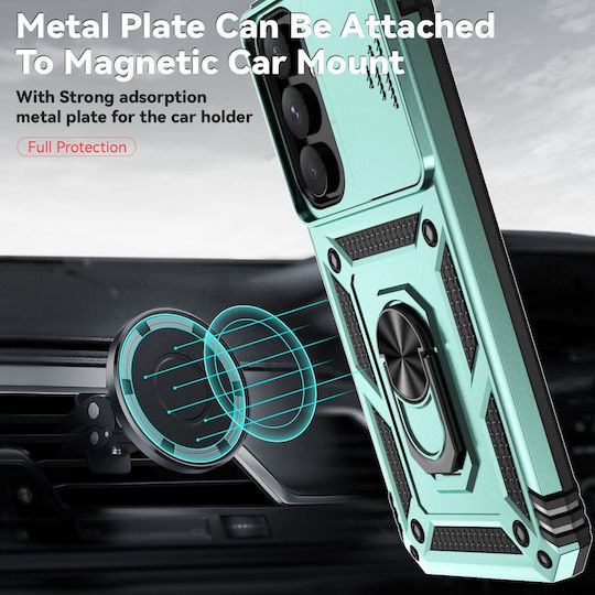 Forcell Back Cover Plastic / Tempered Glass Green (Galaxy A55Oppo A55 5G)