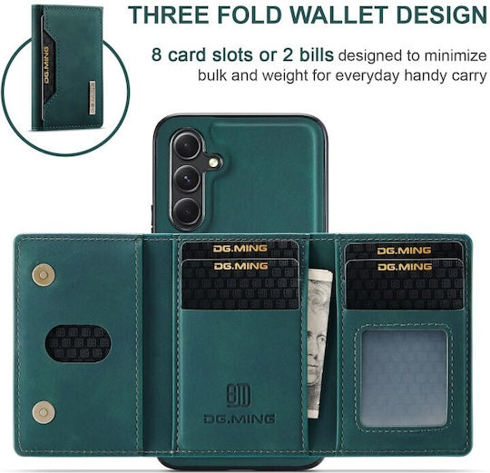 DG.MING Wallet Δερματίνης / Tempered Glass Πράσινο (Galaxy A35)