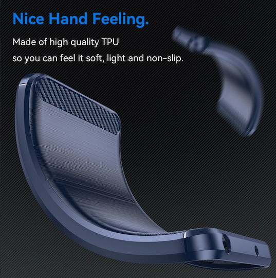 Forcell Carbon Fiber Back Cover Silicone / Tempered Glass Blue (Redmi 15C 4G)