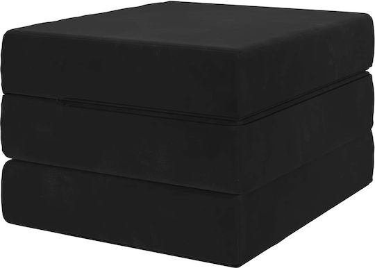 vidaXL Кадифен Калъф За Възглавница Черен 63x75см