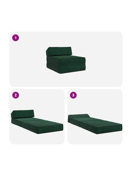Armchair Bed Dark Green 60x70x41cm