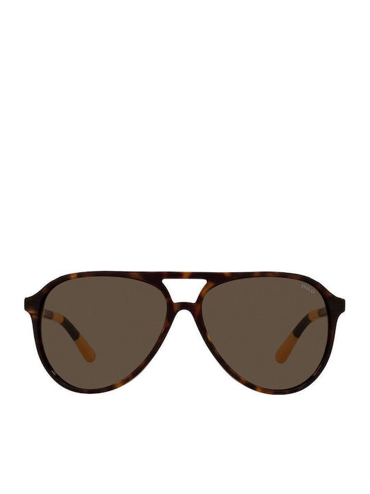 Ralph Lauren Men's Sunglasses with Brown Tartaruga Plastic Frame and Brown Lens PH4173 500373