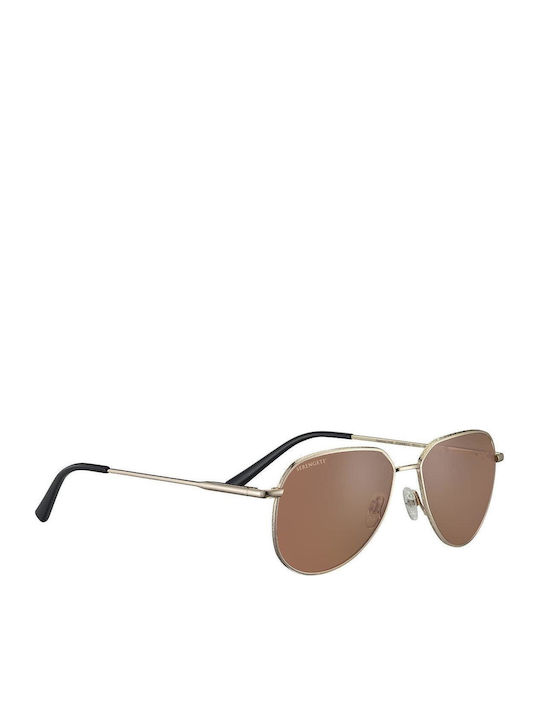 Serengeti Haywood Small Unisex Γυαλιά Ηλίου με Ασημί Μεταλλικό Σκελετό και Καφέ Φακό SS544002