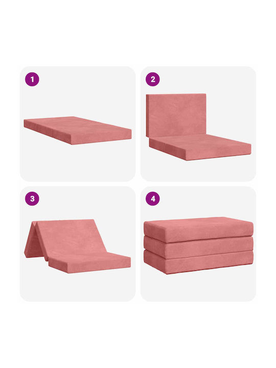 vidaXL Velvet Pink Decorative Pillow Case 45x100cm