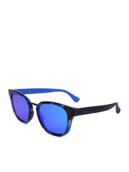 Havaianas Guaeca Men's Sunglasses with Brown Tartaruga Frame and Blue Mirror Lens