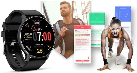 Giewont 46mm Smartwatch με Παλμογράφο (Black)